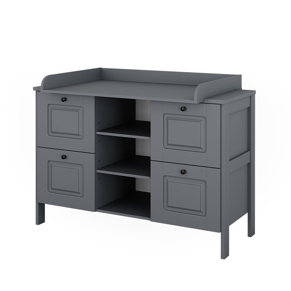 Vitalispa Wickelkommode Ajaton Grau 133 x 98,4 cm mit 4 Schubladen