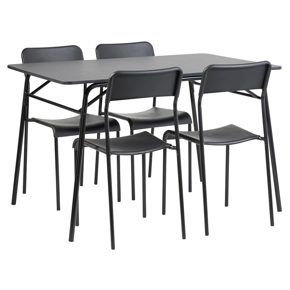 Ensemble repas table et 4 chaises noir