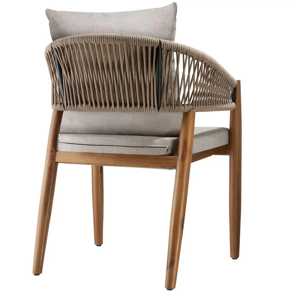 tectake Tuinstoel Manacor, ropedesign, Zandkleur