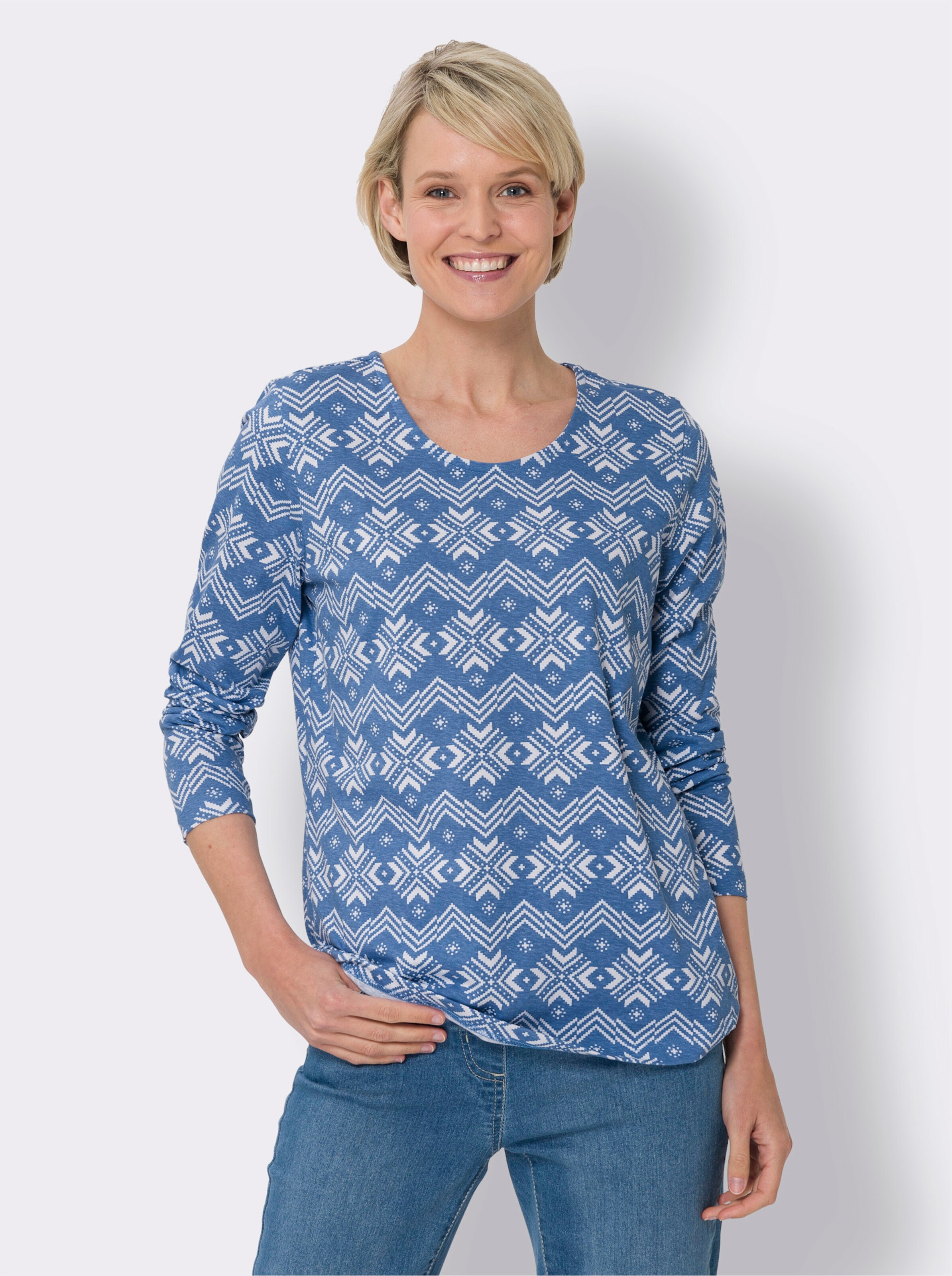 Langarmshirt aus reiner Baumwolle