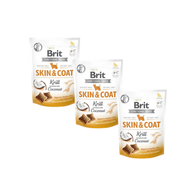 Brit Care Functional Snack Skin&Coat pour peau et pelage des chiens - krill et noix de coco