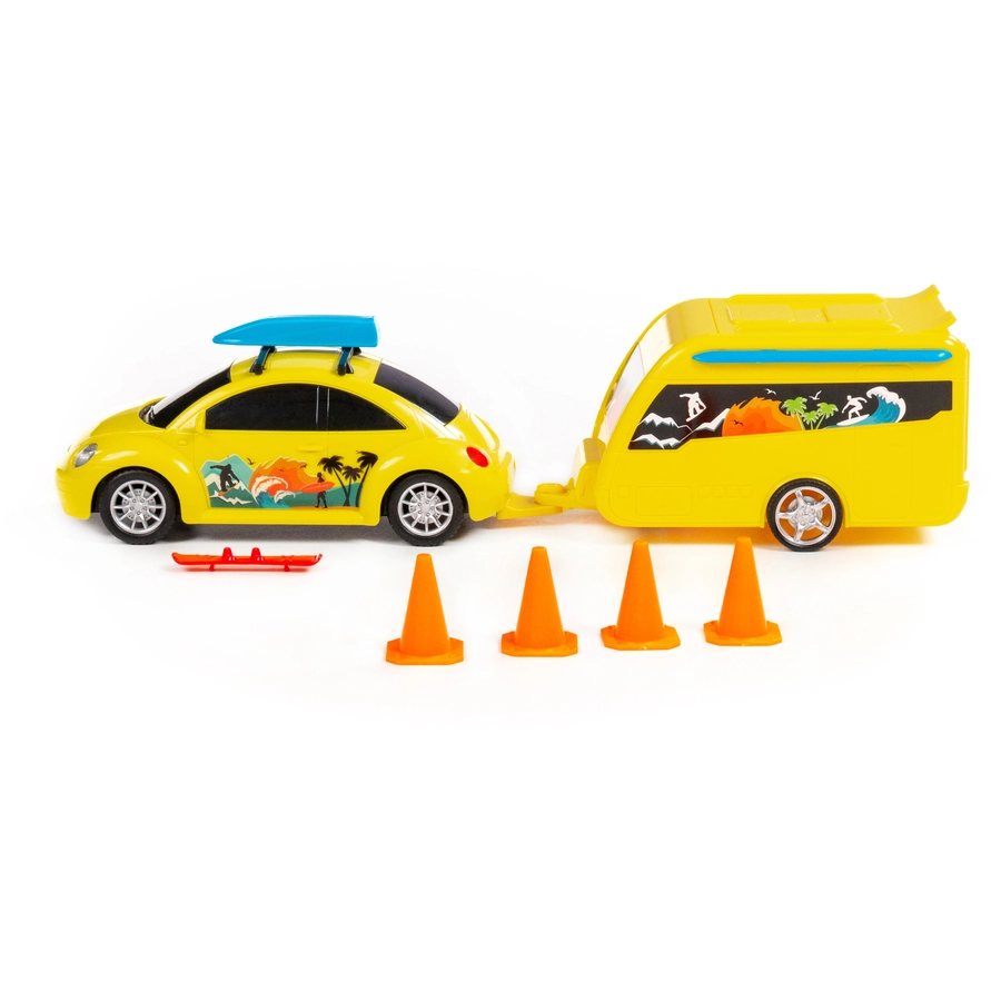 POLESIE® PKW Tour mit Wohnwagen, Tray