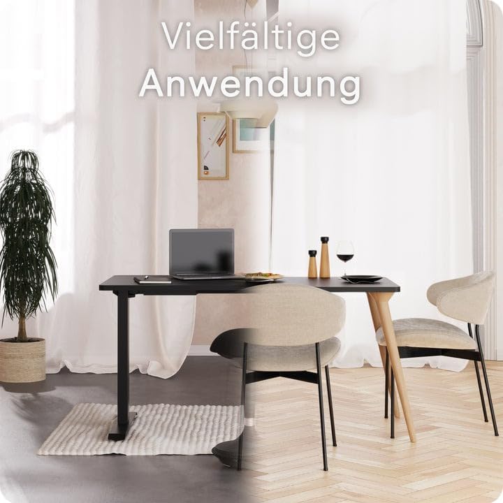 Tischplatte - 2,5 cm Extra-Dicke Schwarze Schreibtischplatte 180x80 cm, Ideale Holzplatte für den Höhenverstellbaren Schreibtisch, Esstisch und Mehr, Langlebige Arbeitsplatte