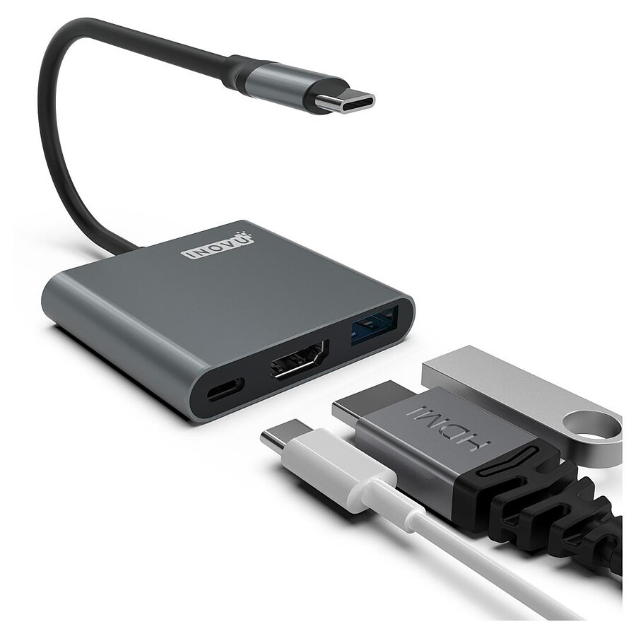 INOVU Adaptateur USB-C vers HDMI et 2x USB