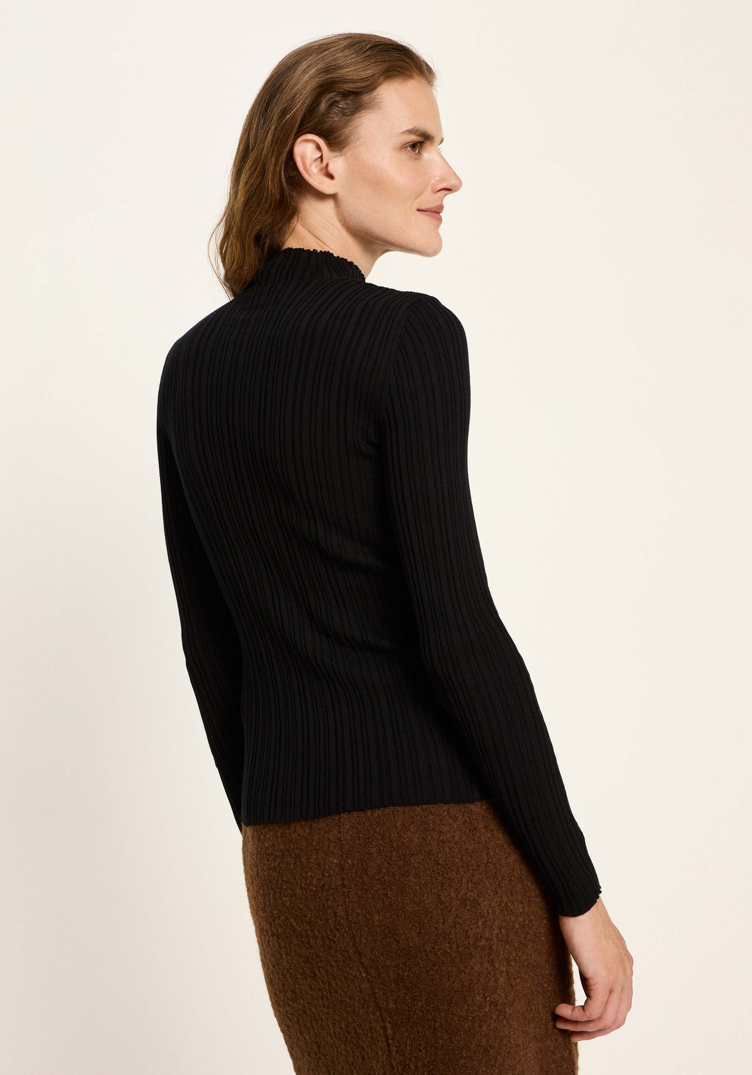 Lanius Rippenstrick-Pullover Black