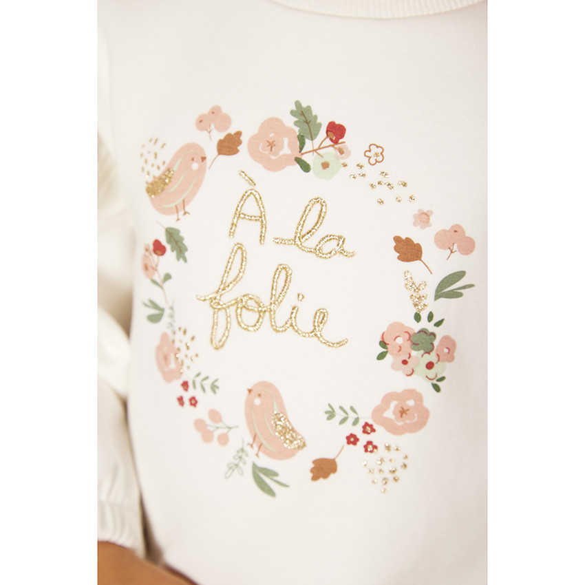 Ensemble jogging 2 pièces broderie lurex pour bébé fille