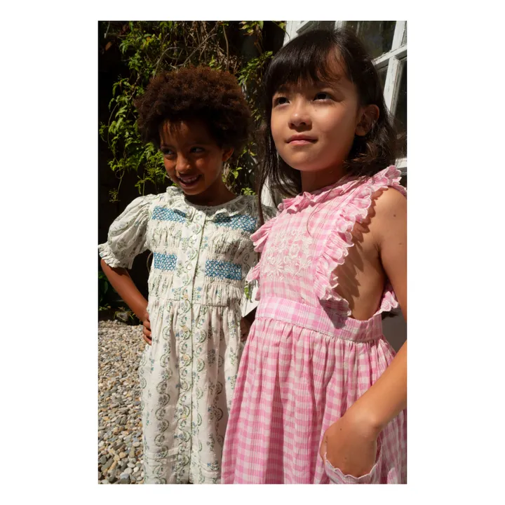 Lali Robe Clover à Carreaux Brodée | Rose