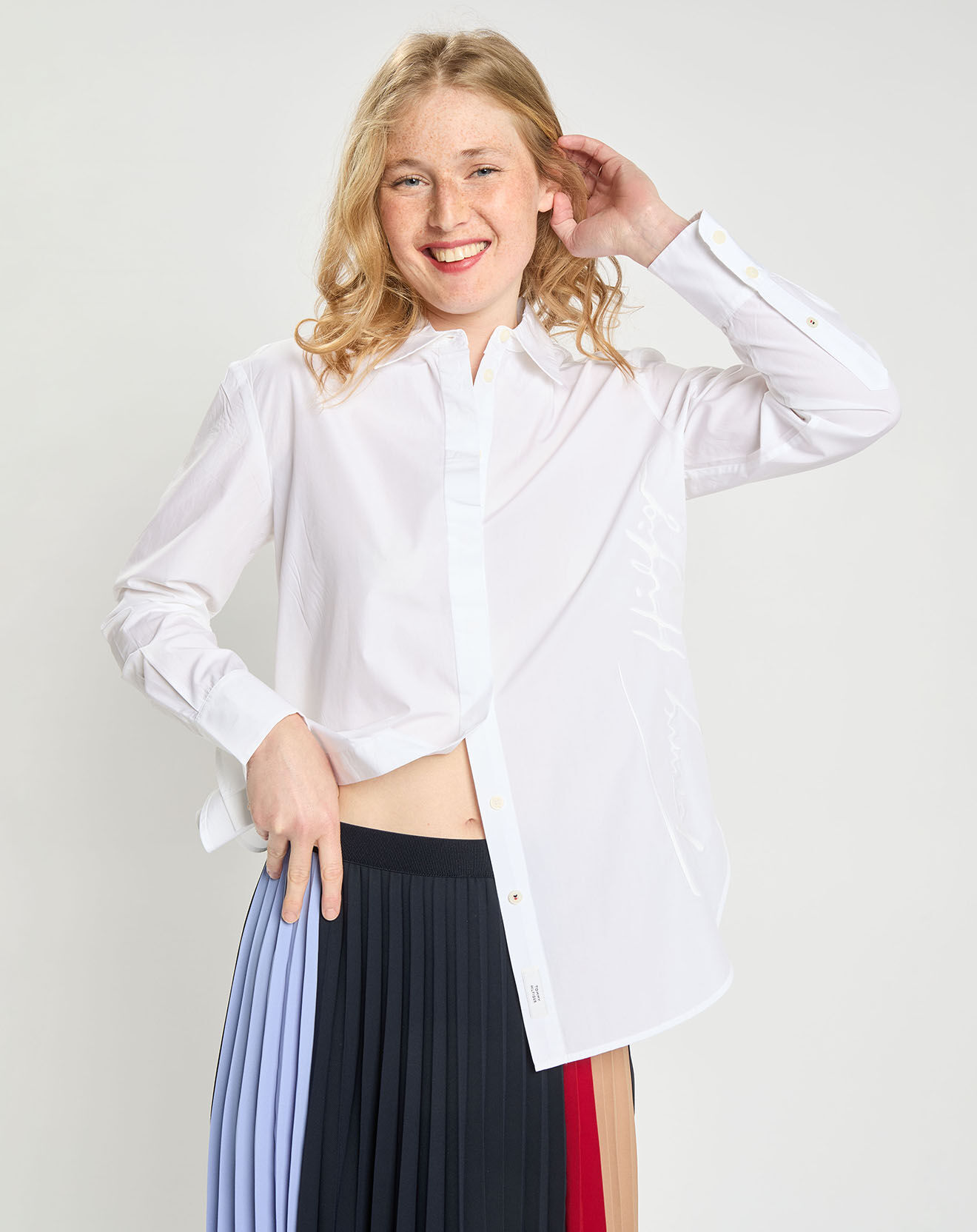 Tommy Hilfiger Chemise Regular Girlfriend blanche