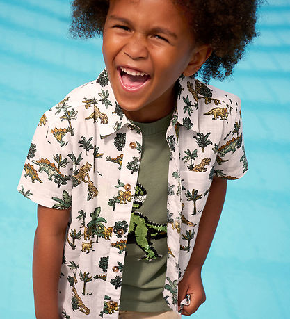 Minymo T-Shirt - Sea Spray - m. Dinosaurier