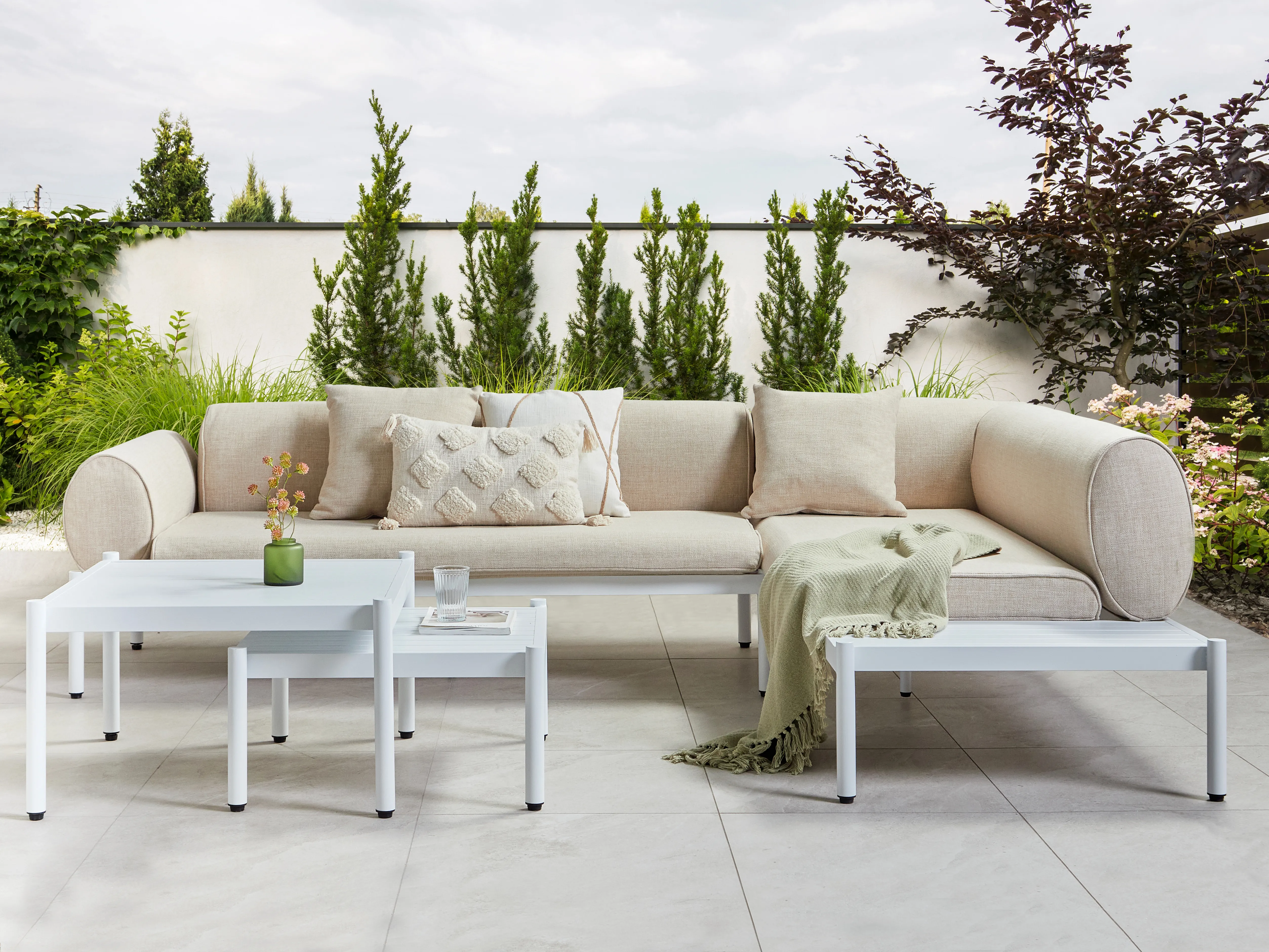 Tuin hoekloungeset met tafel 5-zits RASIGLIA linkszijdig Metaal Beige