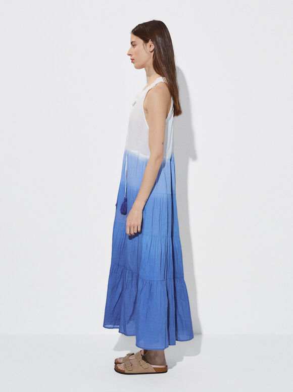 Vestido Maxi Color Block - Multicolorido
