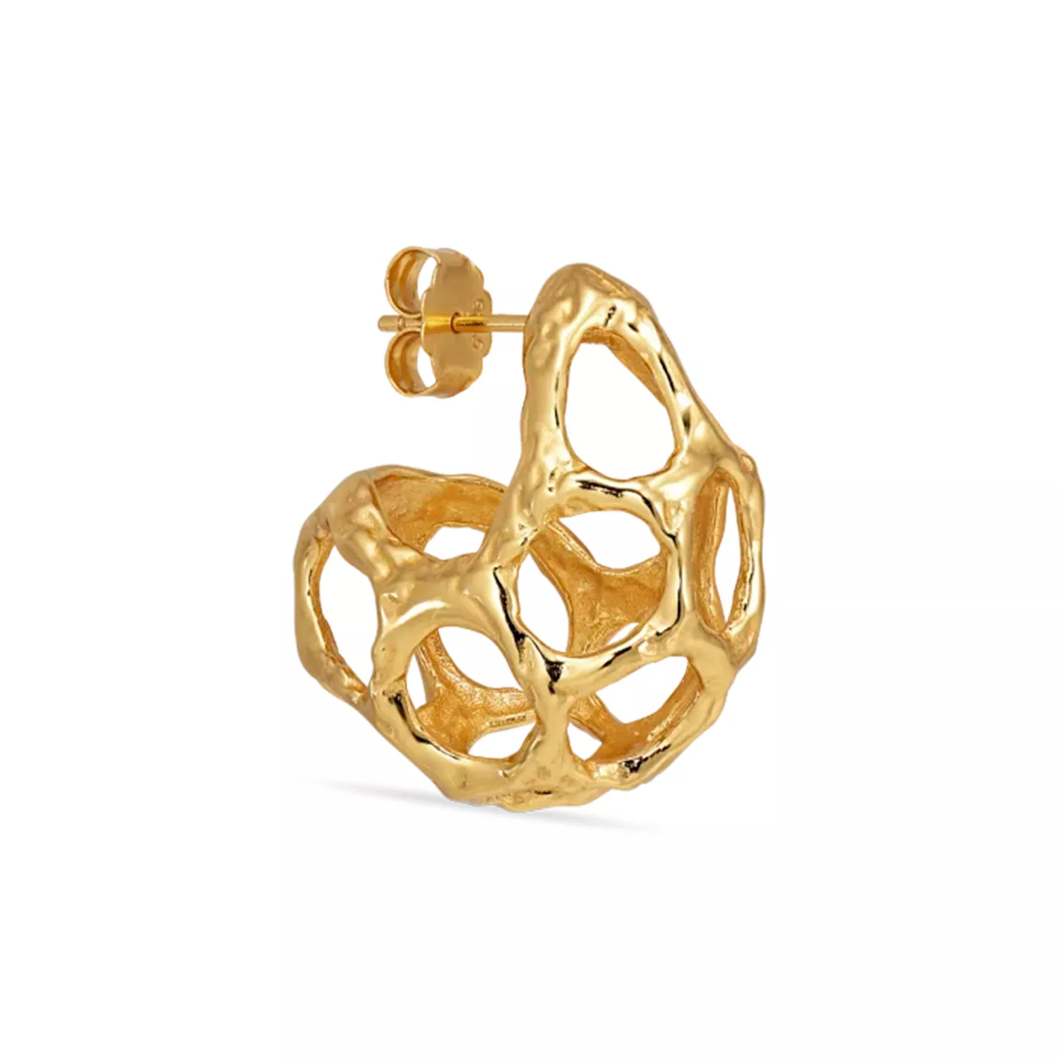 Jane Kønig Chunky Space Ørering Single 18 kt. Forgyldt Sølv CSE-AW23-G
