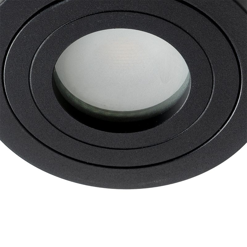 Moderne ronde badkamer spot zwart - Capa