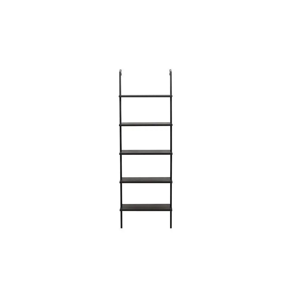 Hioshop Caracas wandkast 5 planken zwart