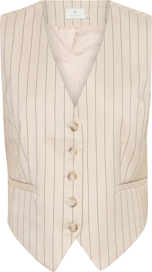 Kaffe KAagathe Waistcoat Sand/black pin stripe