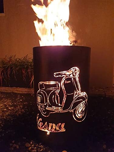 TiKo-Design® Feuertonne - Lagerfeuertonne - Feuerkorb mit Roller Motiv – Verleihen Sie Ihrem Garten EIN besonderes Ambiente für unvergessliche Abende mit ihren Freunden