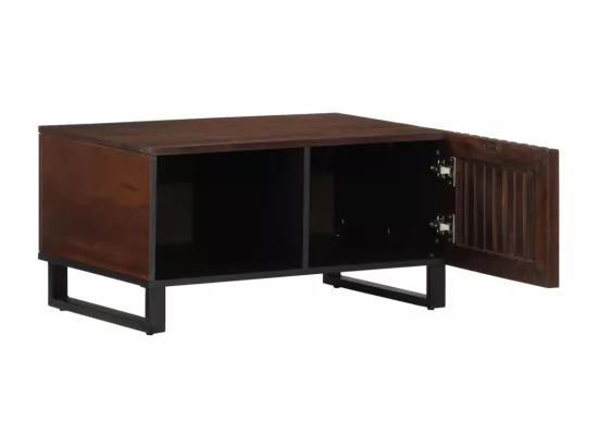Table basse marron 80x51x40 cm bois de massif manguier