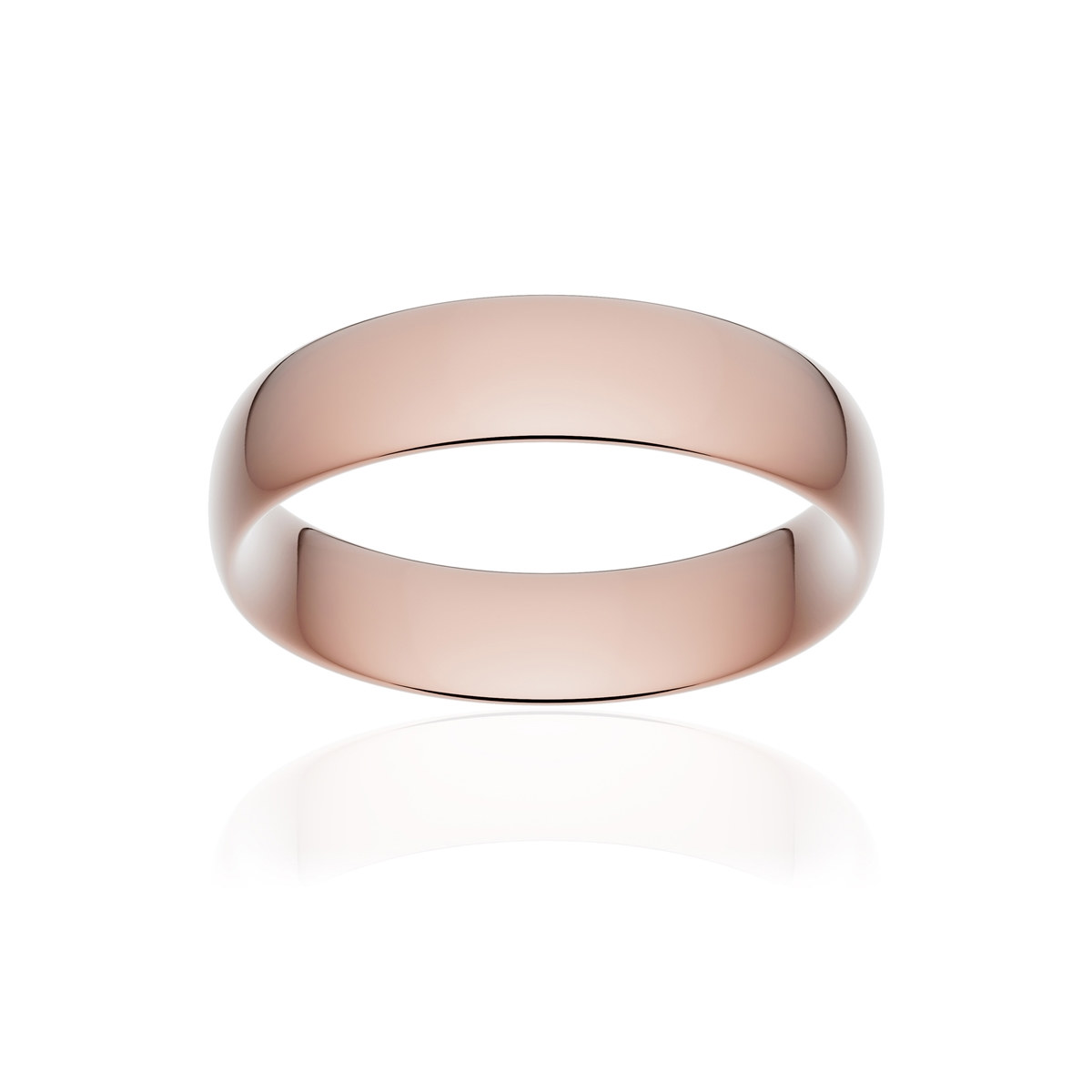 Alliance or 750 rose poli demi-jonc confort 5,5mm