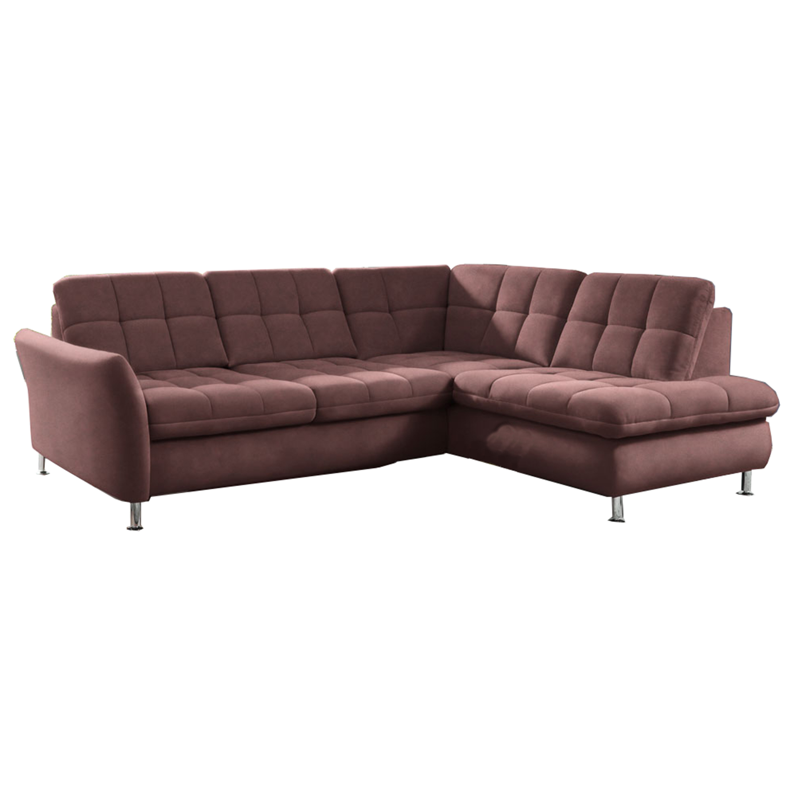 polsterpower Ecksofa - rot - mit Sitztiefenverstellung - links