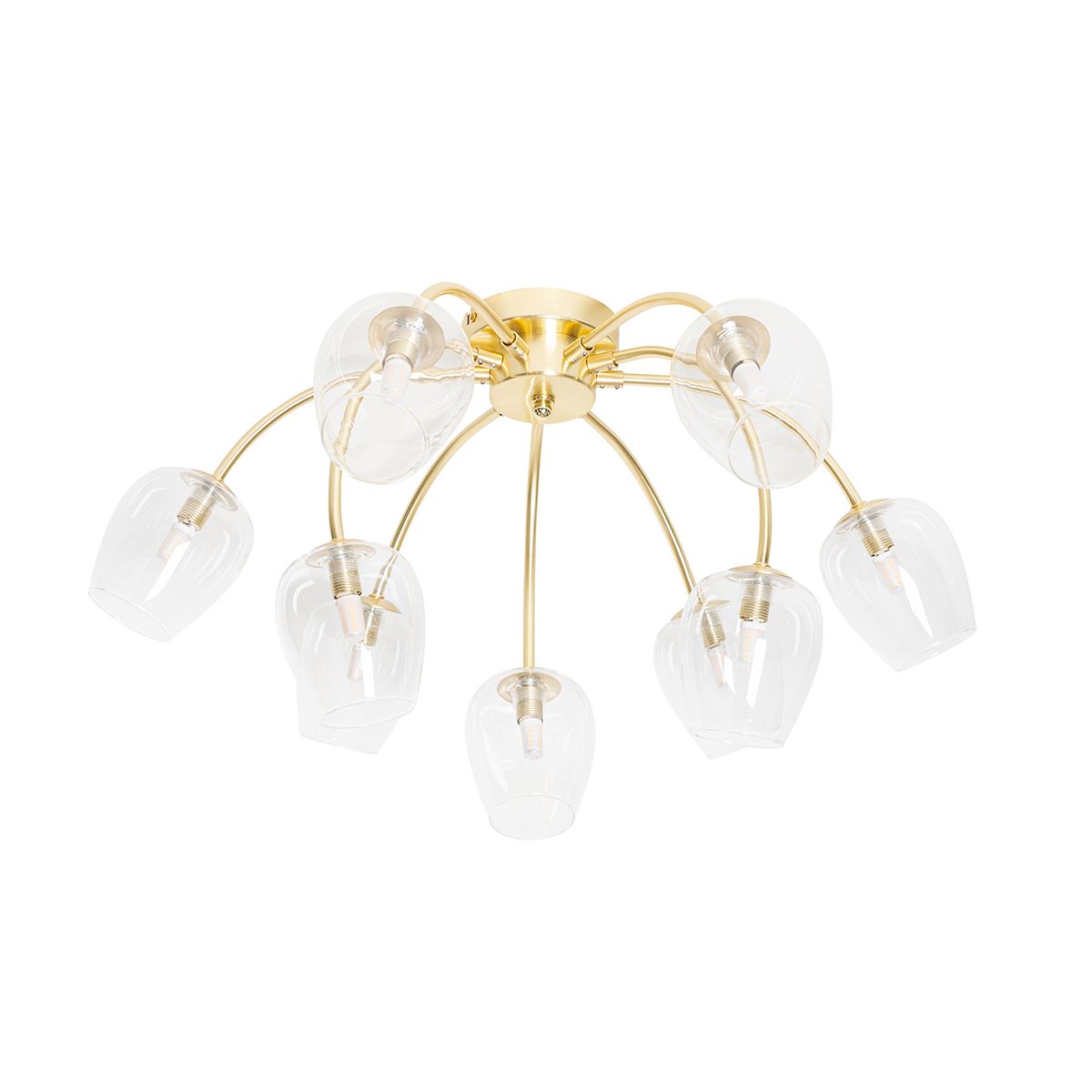 Klassieke plafondlamp goud met glas 9-lichts - Elien
