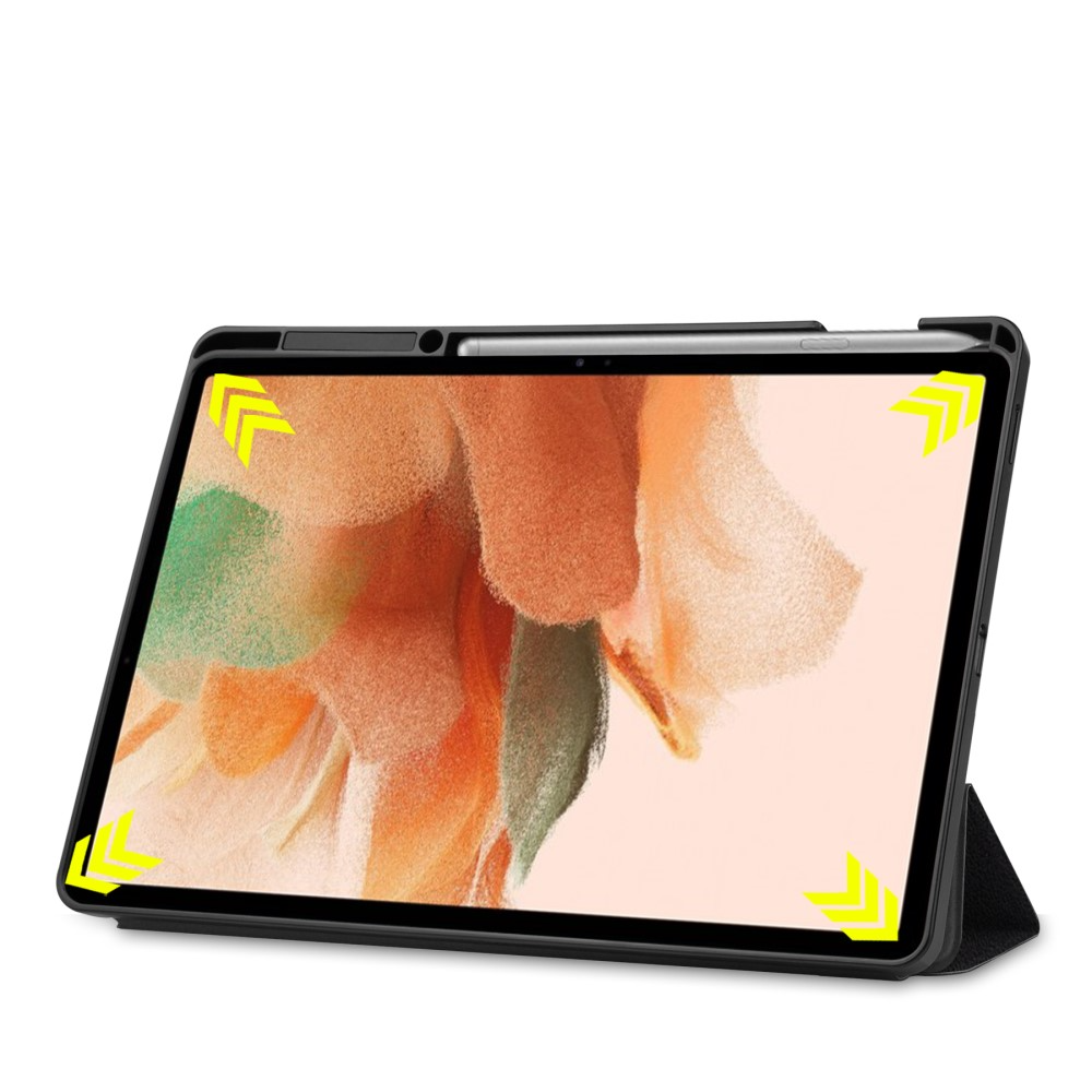 Samsung Galaxy Tab S7 FE 5G Leder Tasche Smart Cover Schutzhülle   S-Pen Halterung - Don't Touch Me