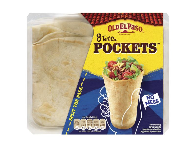 Old El Paso Tortilla Pockets 8 Stück Feine Weizentortilla-Taschen
