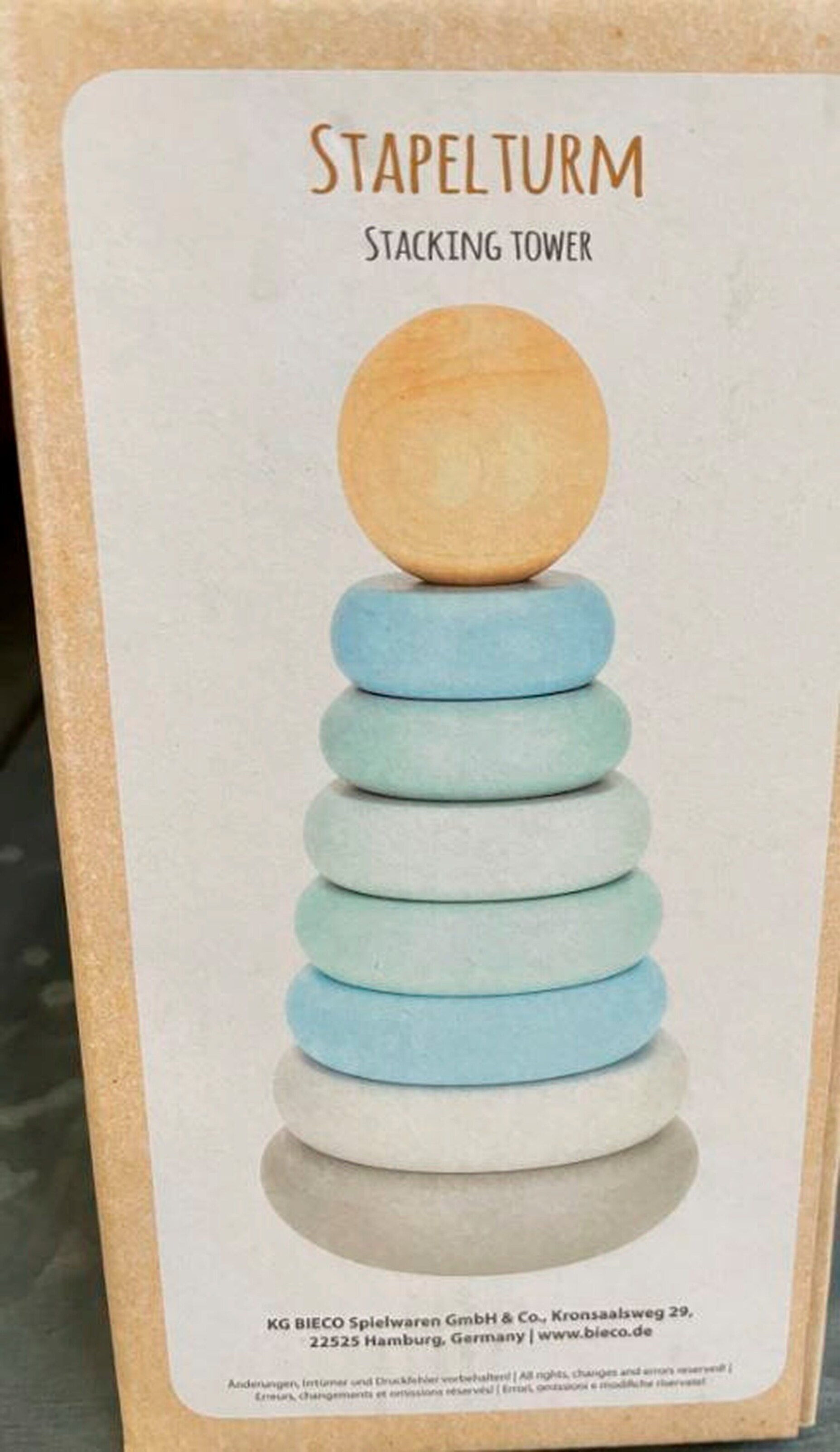 Bieco Stapelturm Holz - ab 12 Monate Blau