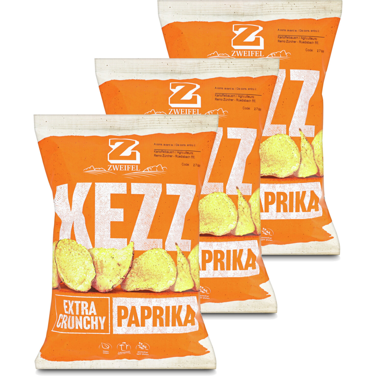 Zweifel Kezz Chips Paprika 3x110g