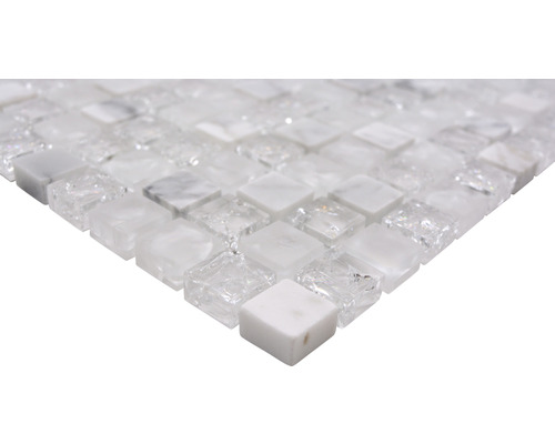 Glasmozaïek met natuursteen XIC 1011 wit 30,5x30,5 cm