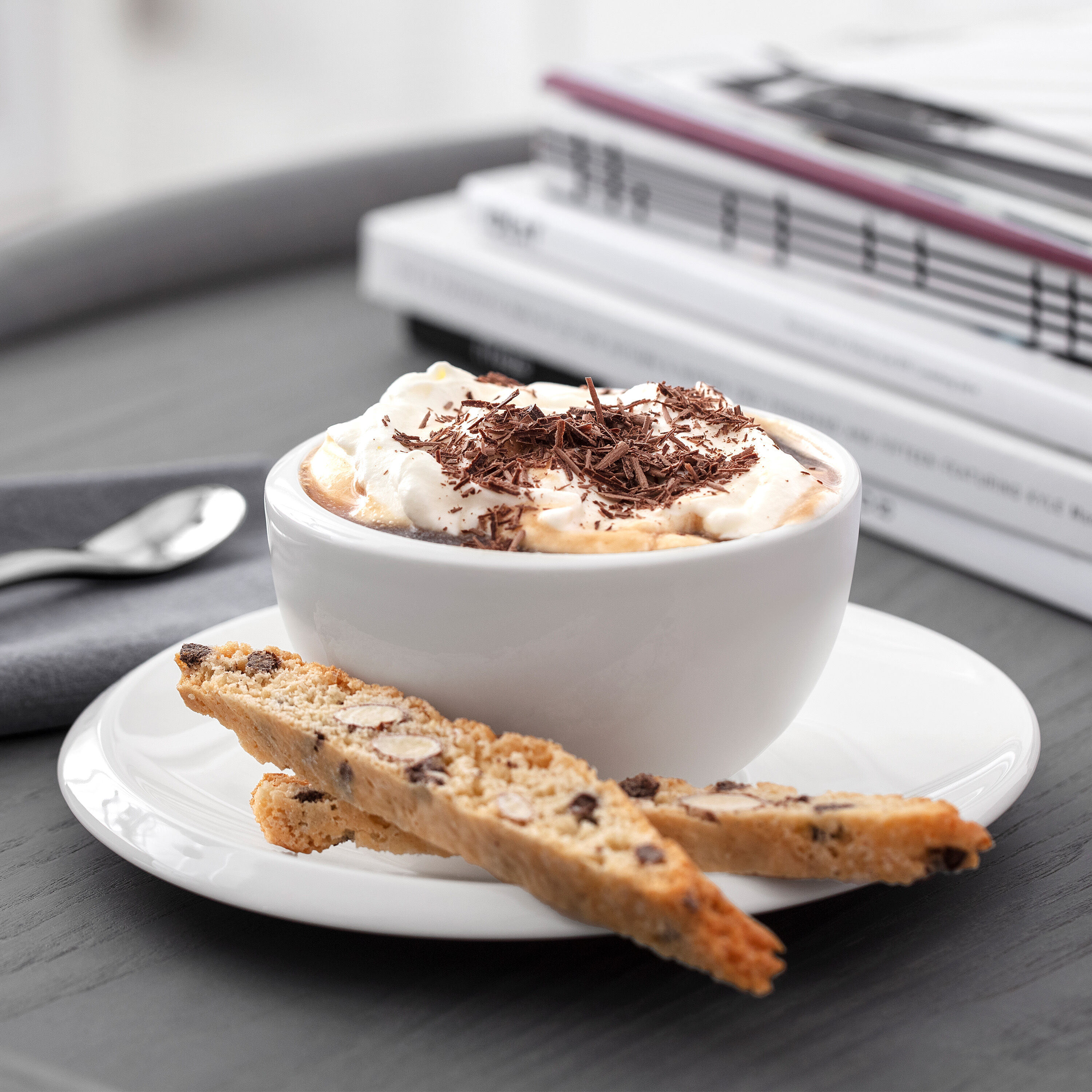 NewMoon Coffee cup White, 6.5 oz, Premium Porcelain
