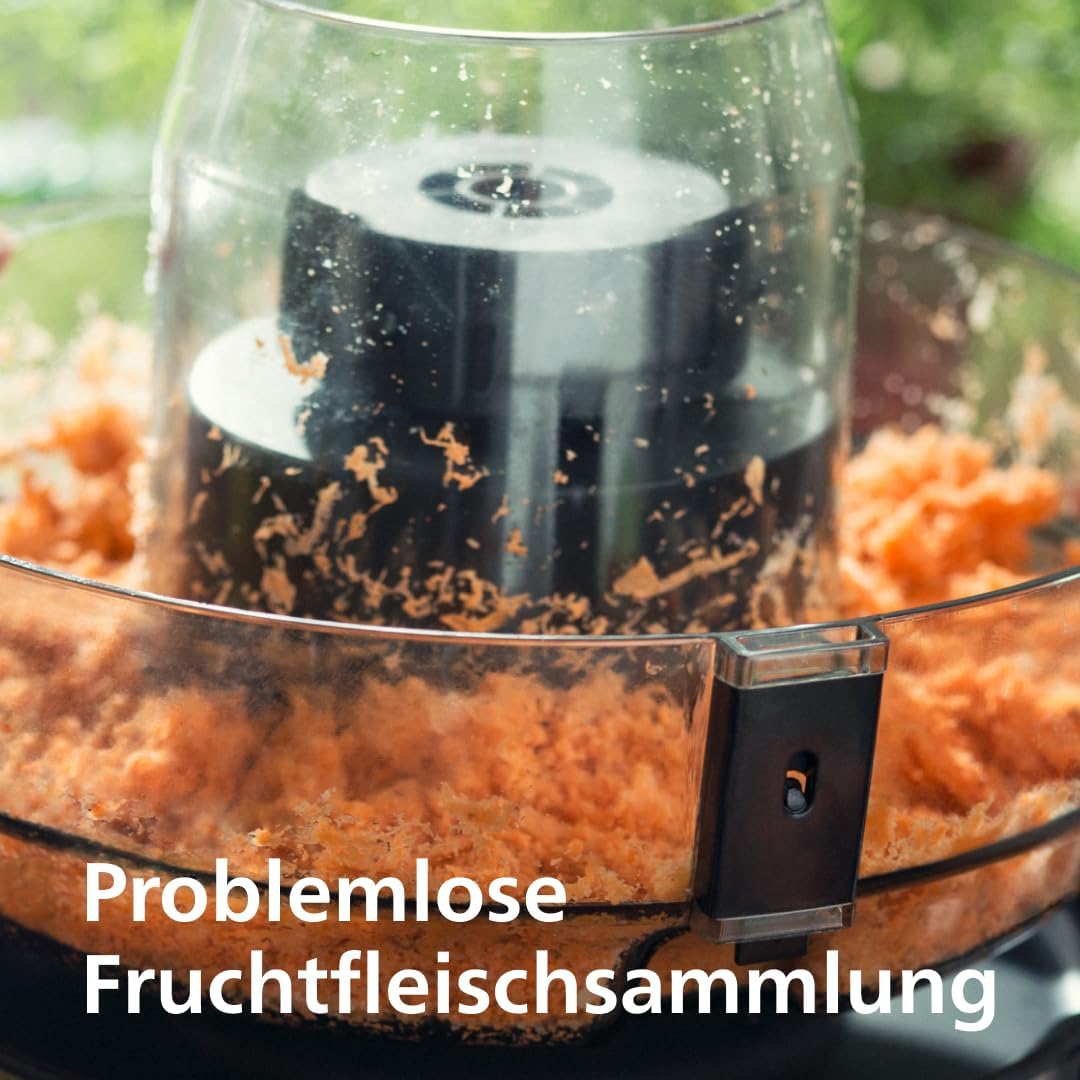 Philips 3000 Series Entsafter - 800W Leistung, QuickClean Technologie, XL 75mm Einfüllschacht, 2L Saftkapazität, Einfach zu Montieren & Spülen, Frischer Saft ohne Fruchtfleisch (HR1856/70)