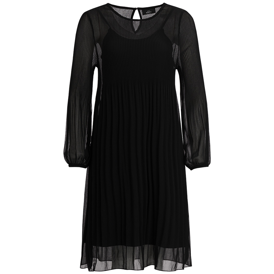 Gina Benotti Damen Kleid in Plissee-Optik schwarz