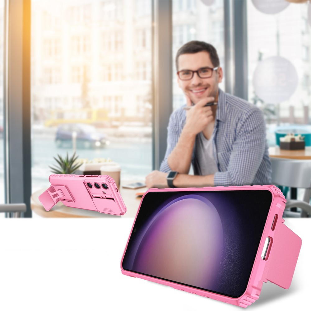 Samsung Galaxy S24 Hybrid Outdoor Hardcase Hülle mit Cam-Slider   Kickstand - Rosa (Matt)