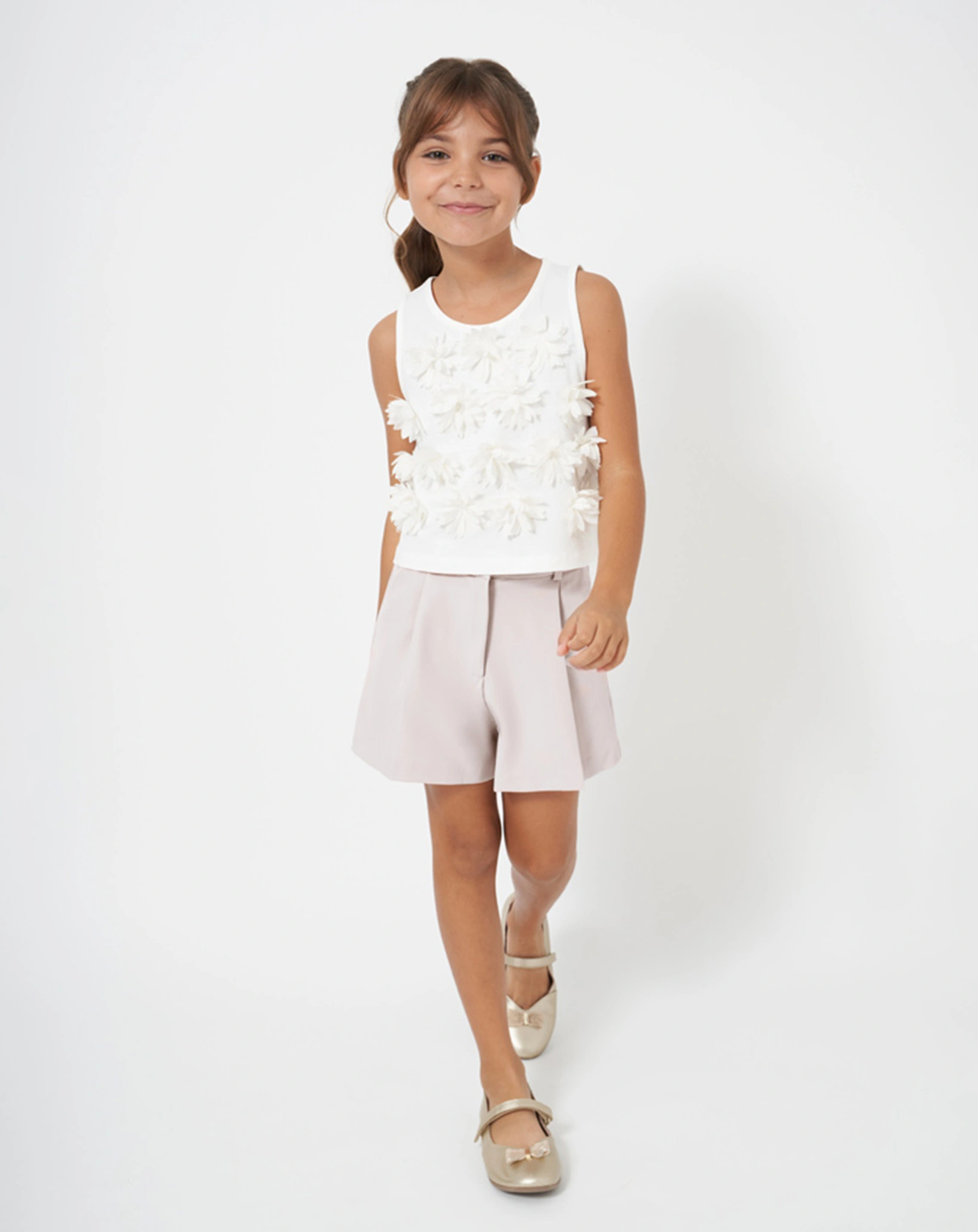 Shorts GOLDEN LIME CREPE in stein