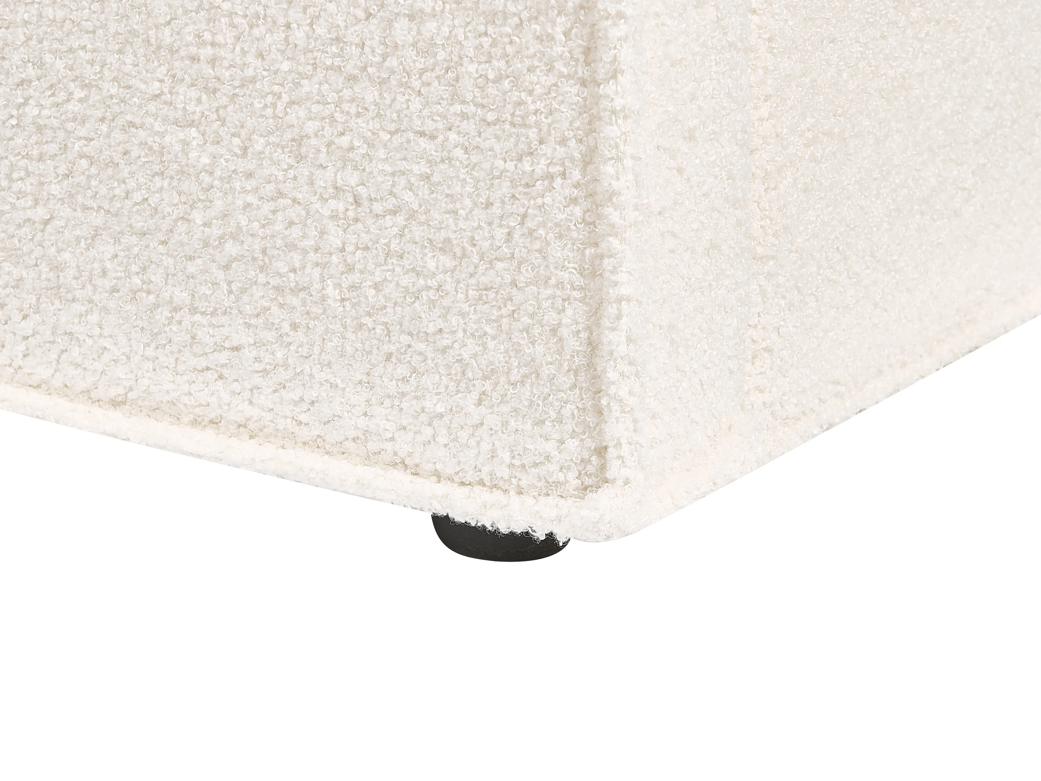 Bed met opbergruimte Bouclé MOISSAC 160 x 200 cm Gebroken wit