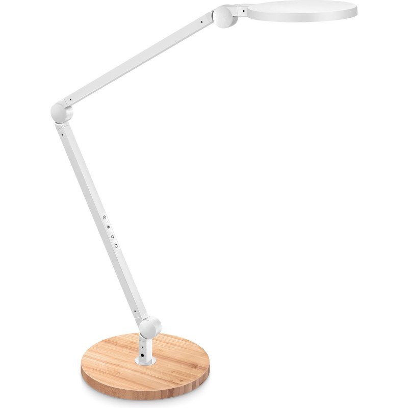 Lampe de bureau Led intégre Giant Silva - Cep - 11,13 W - Bras articulé, blanc/bois