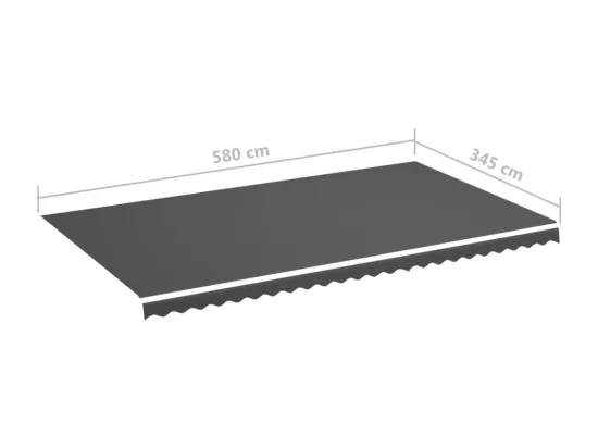 Tissu de remplacement pour auvent Anthracite 6x3,5 m