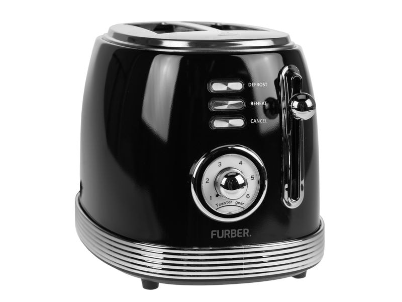 FURBER Toaster Brando Schwarz glanz Gleichzeitiges Rösten von 2 Toastscheiben