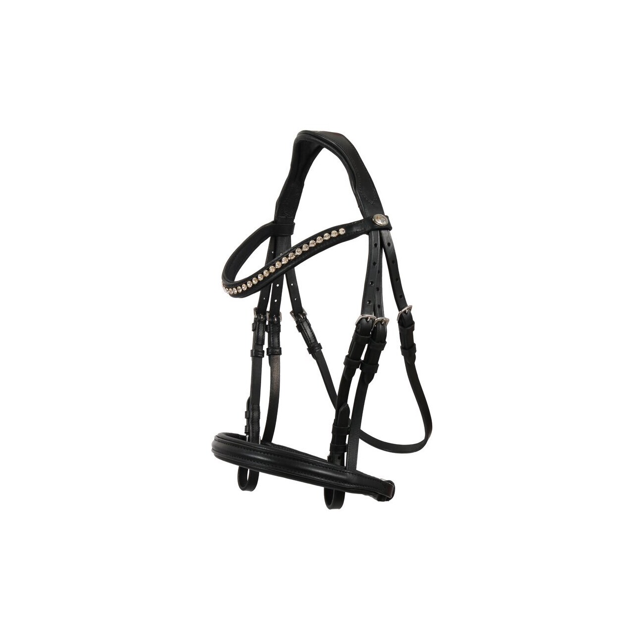 Hans Melzer Horse Equipment Hans Melzer Trense Valluhn schwarz/silber englisches Reithalfter ohne Sperrriemen VB/ COB (Vollblut)