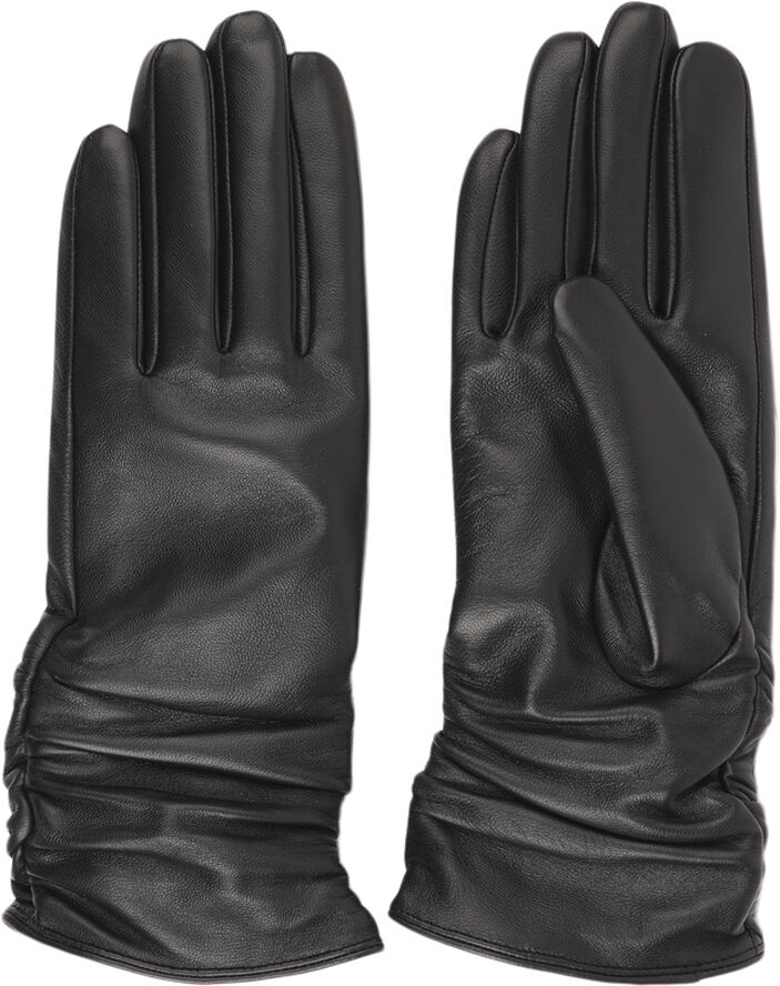 Lovelies ASTI - FEMININE LEATHER GLOVES WITH CASHMERE LINING Black