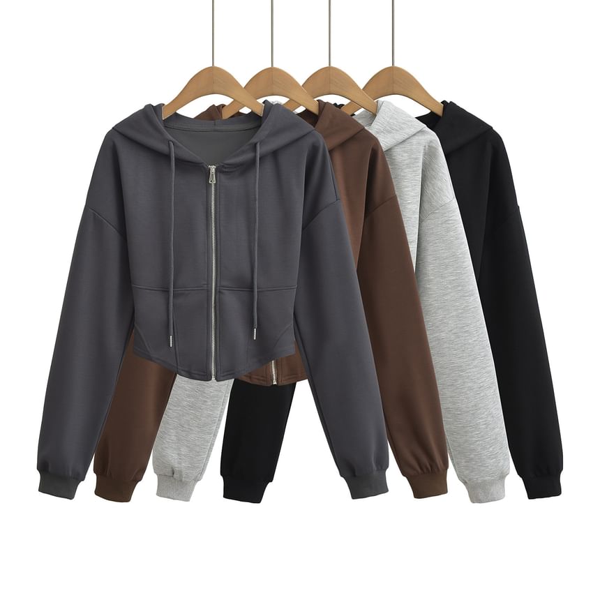 Asiris - Effen asymmetrische hoodie met rits