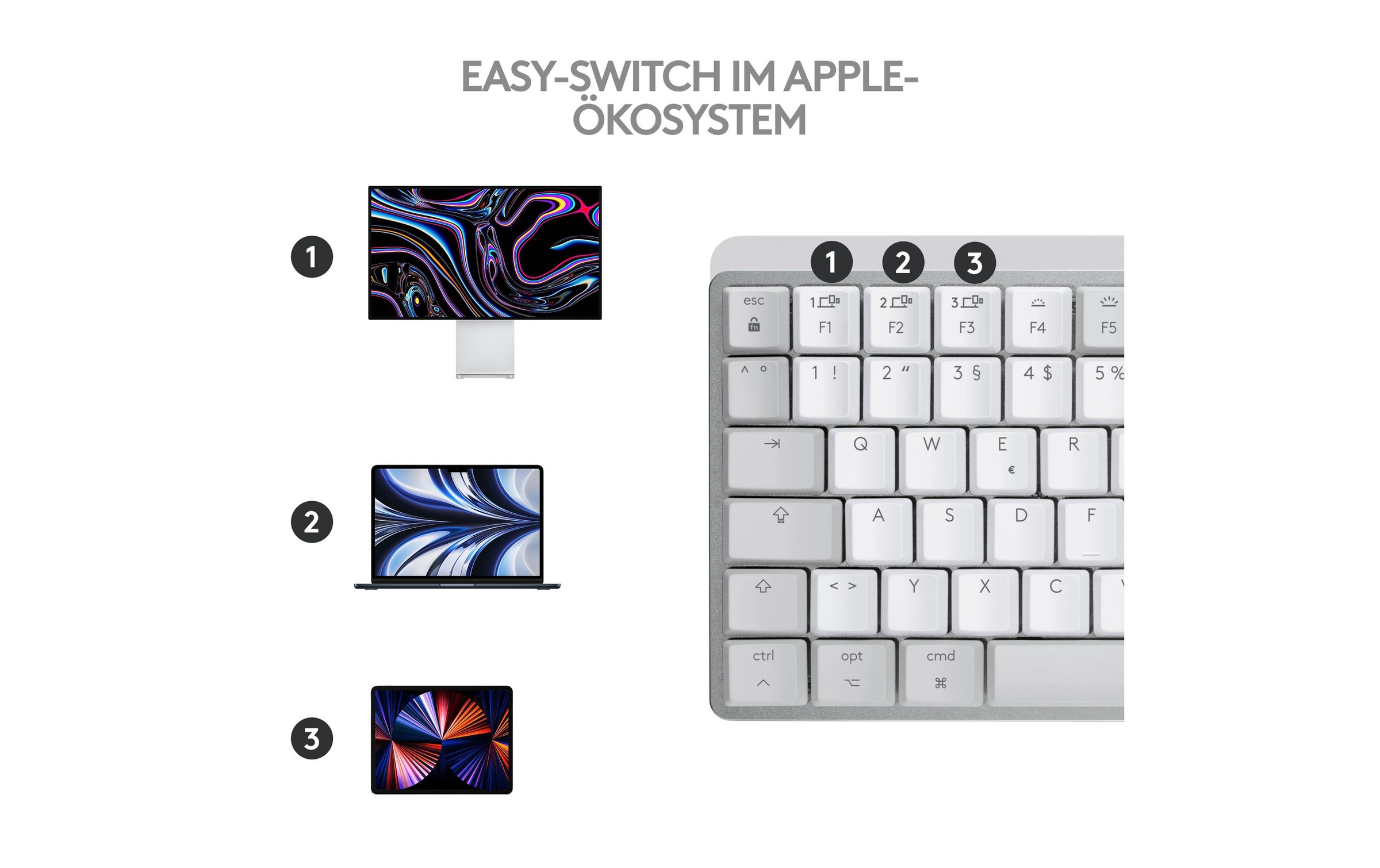 Logitech Wireless-Tastatur »MX Mechanical Mini for Mac pale grey« ()