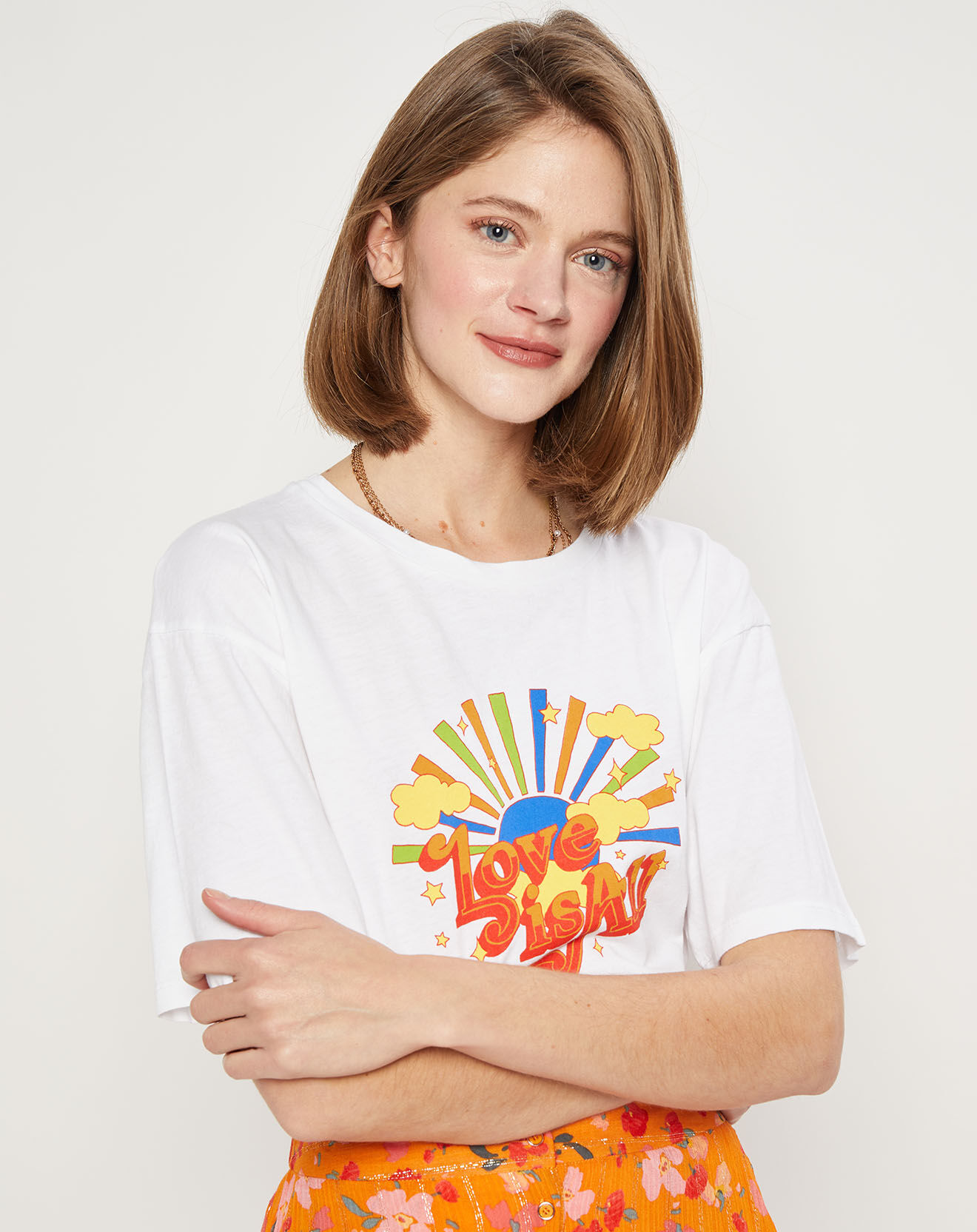 La Petite Etoile T-Shirt Love Is All blanc