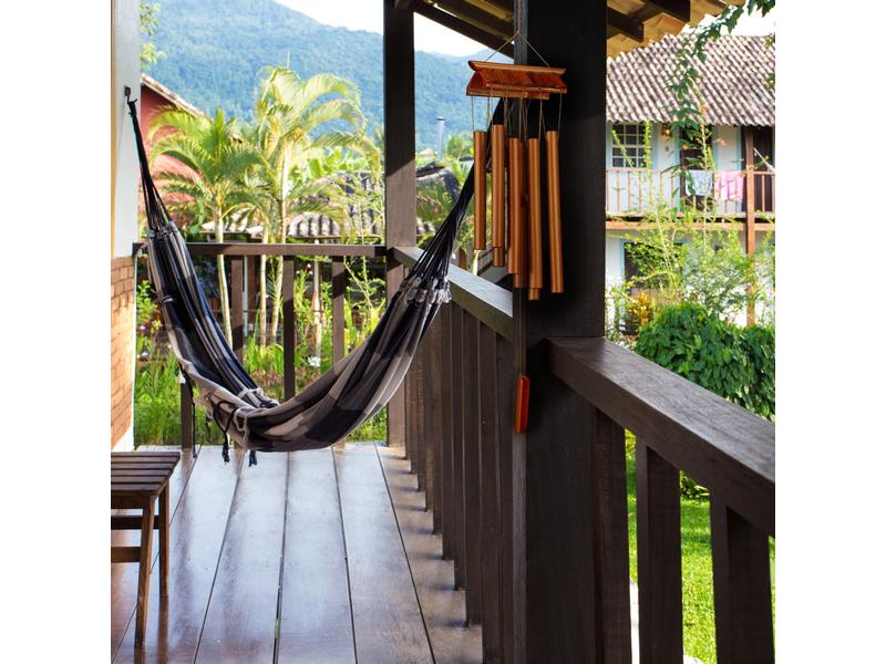 relaxdays Windspiel Tempel 62 cm Klangspiel aus Bambus