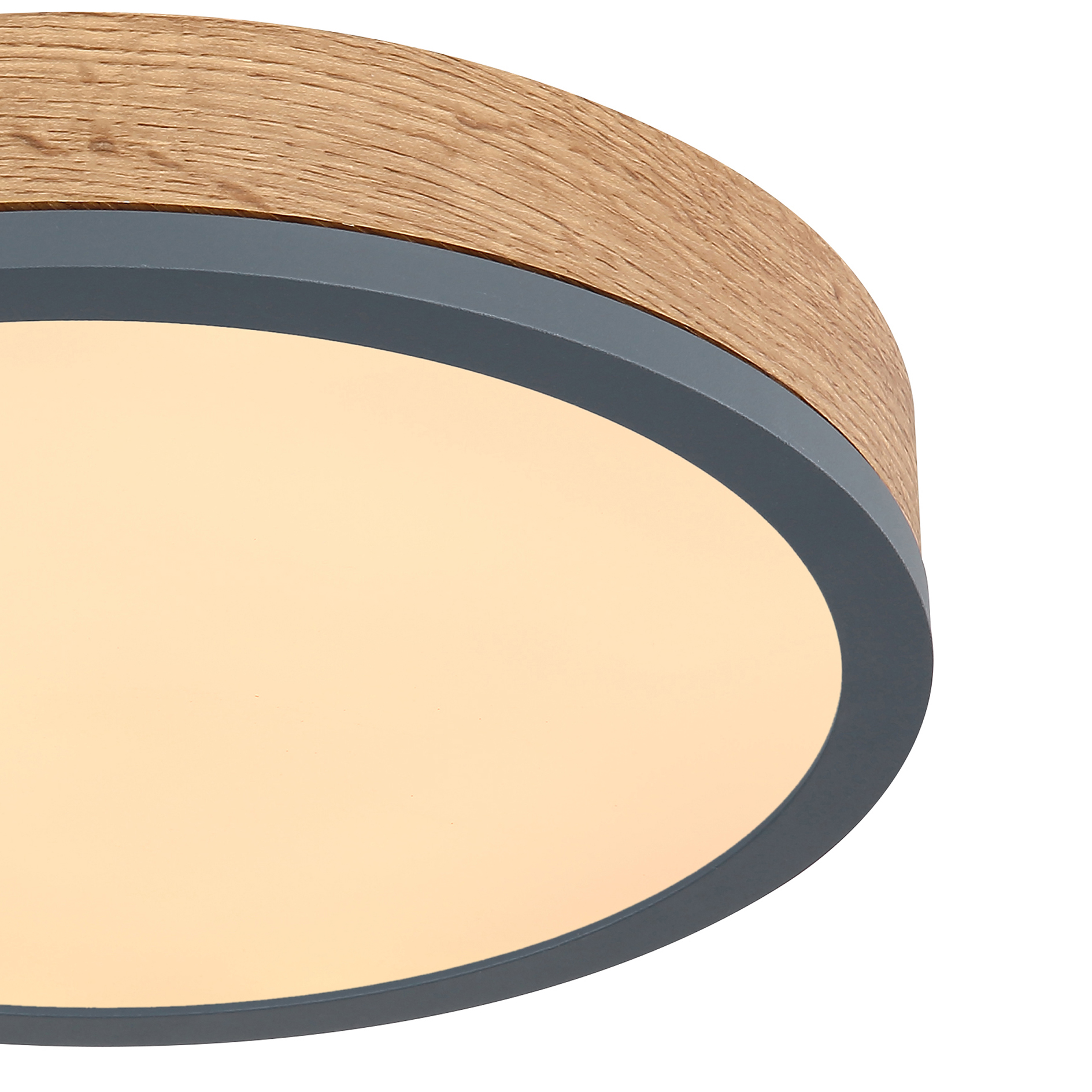 LED-Deckenleuchte - graphit-Holzoptik-opal - Ø 30 cm