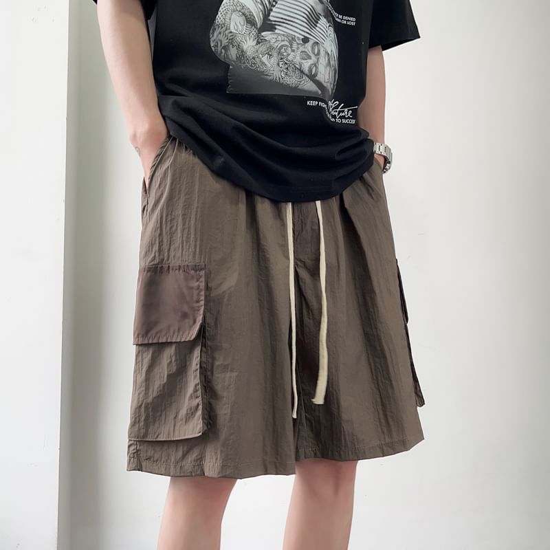 emeisa - Effen cargoshort met lage taille