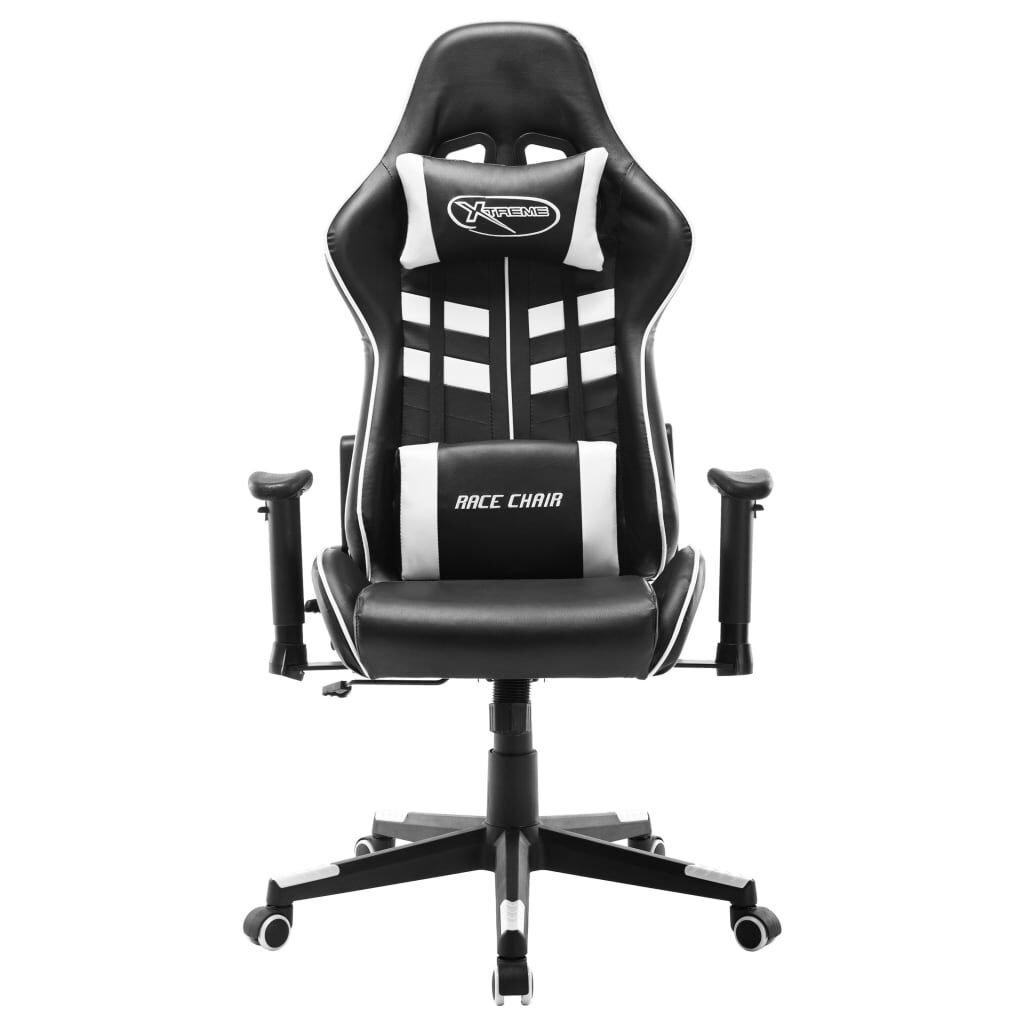vidaXL Gaming stoel, zwart en wit, kunstleer
