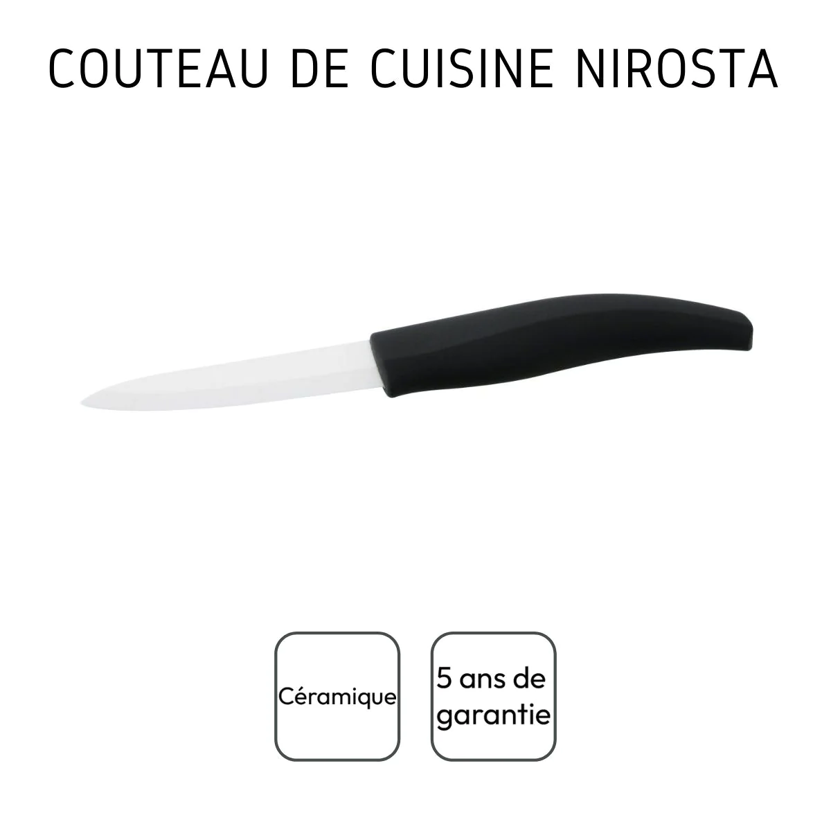 Couteau de cuisine avec lame en céramique de 7,5 cm Céramique