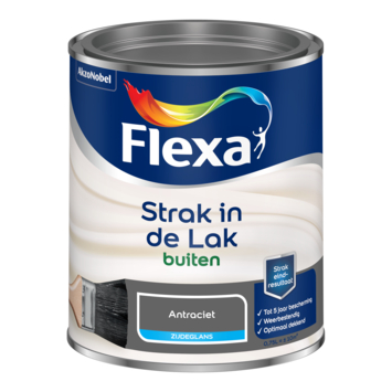 Flexa Strak in de Lak buitenlak zijdeglans antraciet 750 ml