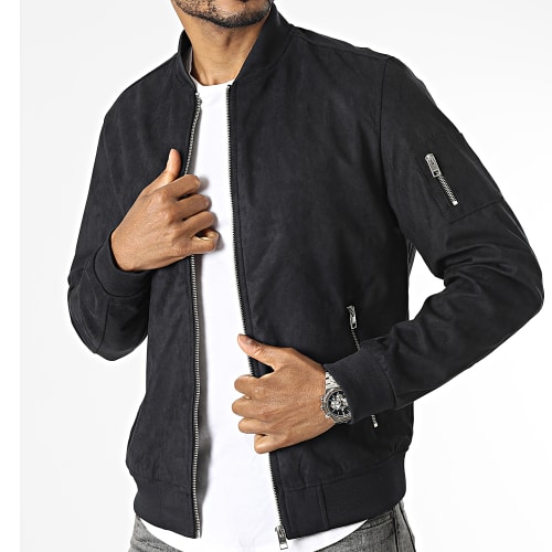 Veste Bomber Rocky Faux Suede Noir